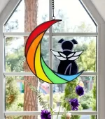 Dog Angel Wings Stained Glass Suncatcher